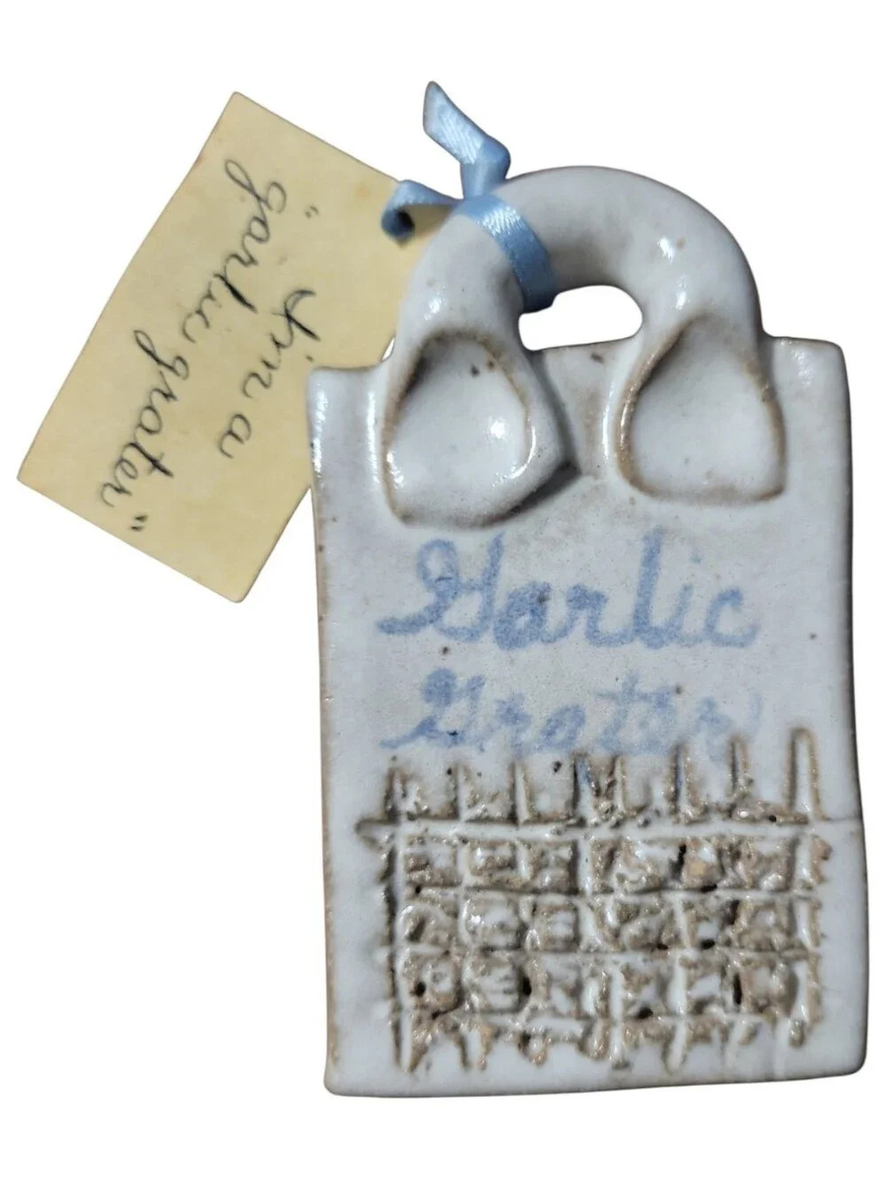 NWT Garlic Grater Hand Crafted Pottery Signed B Filius